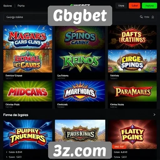 Opções de jogos disponíveis na plataforma Gbgbet